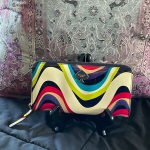 Kate Spade Rainbow Multicolor Swirl Wallet